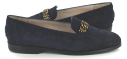 Mocassins CHANEL en veau velours bleu marine T 37,5