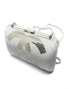 Minaudière CHANEL cristal mesh argent