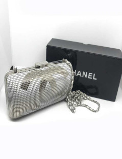 Minaudière CHANEL cristal mesh argent