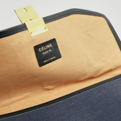 Pochette CELINE lin bleu Vintage