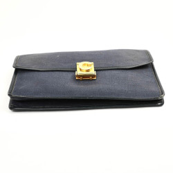 Pochette CELINE lin bleu Vintage