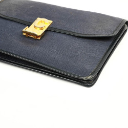 Pochette CELINE lin bleu Vintage