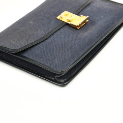 Pochette CELINE lin bleu Vintage