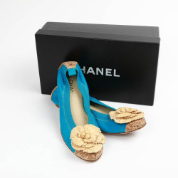 Ballerines CHANEL bicolore T39,5