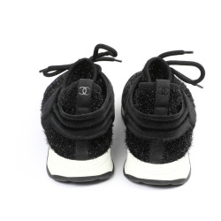 Sneakers CHANEL stretch noir brillant