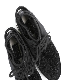 Sneakers CHANEL stretch noir brillant