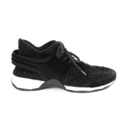 Sneakers CHANEL stretch noir brillant