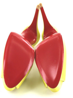 Escarpins CHRISTIAN LOUBOUTIN satin jaune