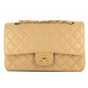 Timeless CHANEL bag beige and gold chain