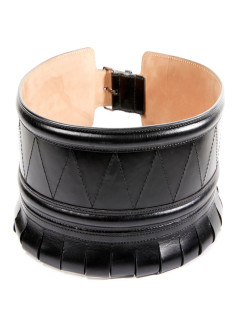 Ceinture ALAIA large cuir box noir