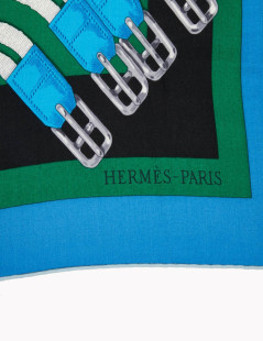 Large HERMES Grand Manège à Jouets cashmere and silk shawl