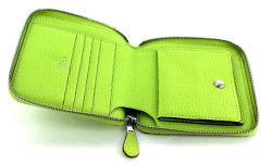 Porte-feuille EVELYN HERMES petit modèle en cuir vert pomme