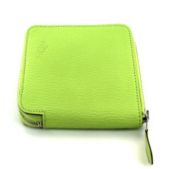 Porte-feuille EVELYN HERMES petit modèle en cuir vert pomme