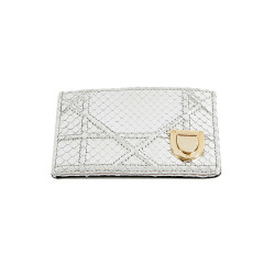 Porte-cartes de crédit DIOR python argent