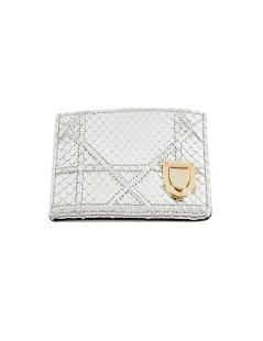 Porte-cartes de crédit DIOR python argent