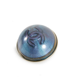 Broche demi-lune CHANEL bleue