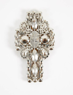 Broche VERSACE croix topaze et brillants Collector