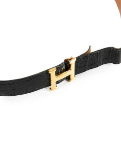 Ceinture HERMES PM alligator noir 