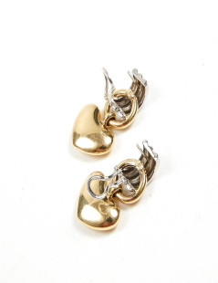 Boucles d'oreille bicolores coeur