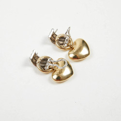 Boucles d'oreille bicolores coeur