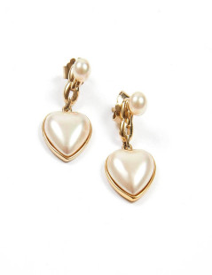 Earrings 925/°°° yellow gold with cultured pearls