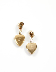 Earrings 925/°°° yellow gold with cultured pearls