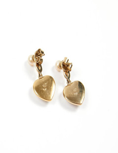 Earrings 925/°°° yellow gold with cultured pearls