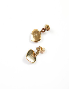 Earrings 925/°°° yellow gold with cultured pearls