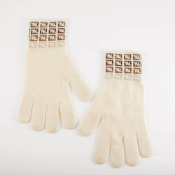 Gants FENDI laine écrue