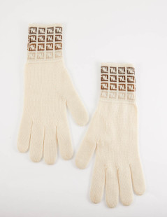 Gants FENDI laine écrue