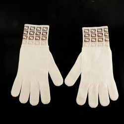 Gants FENDI laine écrue