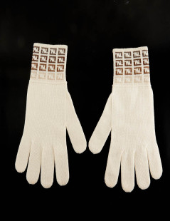 Gants FENDI laine écrue