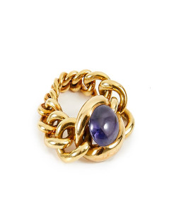 Bague CHANEL or 750/°°°et cabochon 