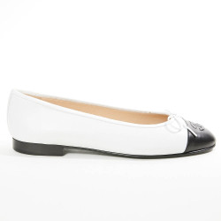 Ballerines CHANEL T40 bicolore blanc et noir