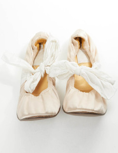 Ballerines t 387.5 LANVIN en soie beige poudré