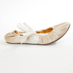 Ballerines t 387.5 LANVIN en soie beige poudré