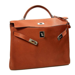 Kelly 40 HERMES cuir grainé fauve