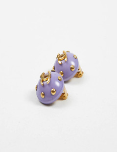 CHANEL clips perles mauve Vintage