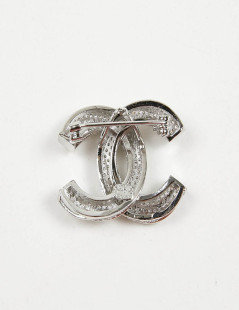 Broche CHANEL argent cristal