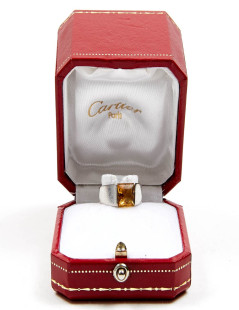 CARTIER white gold 750/1000 and citrine ring size 51