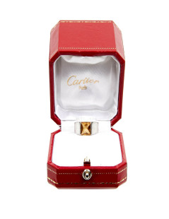 CARTIER white gold 750/1000 and citrine ring size 51