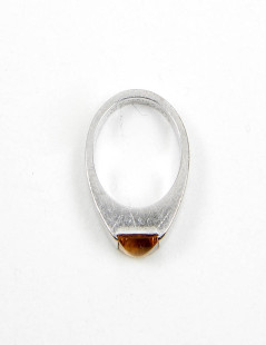 CARTIER white gold 750/1000 and citrine ring size 51