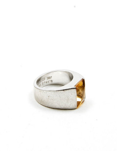 CARTIER white gold 750/1000 and citrine ring size 51