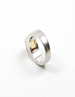 CARTIER white gold 750/1000 and citrine ring size 51