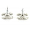 Boucles d'oreilles CHANEL CC sertis de strass argent