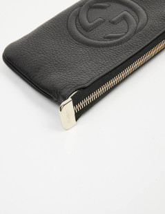 Pochette GUCCI cuir grainé noir 