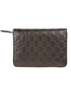 Compagnon GUCCI cuir embossé marron