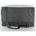 Sac 2.55 Chanel cuir vieilli gris 