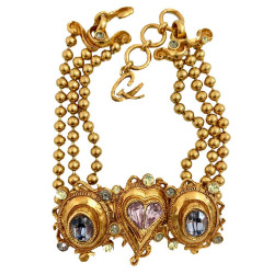 CHRISTIAN LACROIX Collier Ras de cou doré et strass