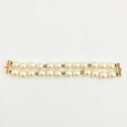 Bracelet perles CHANEL double rangs